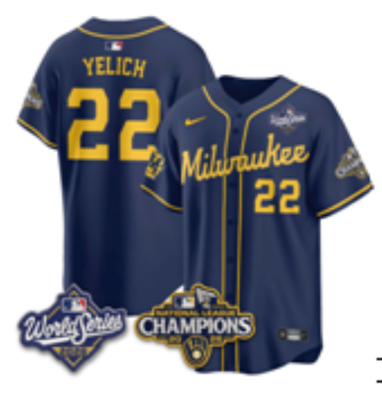 Women Milwaukee Brewers #22 Yelich Blue Nike 2026 World Series jersey 102102